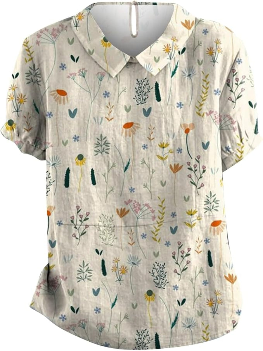 Elegante Bluse Damen mit Wildblumenprint – Sommerliche Blusen-4