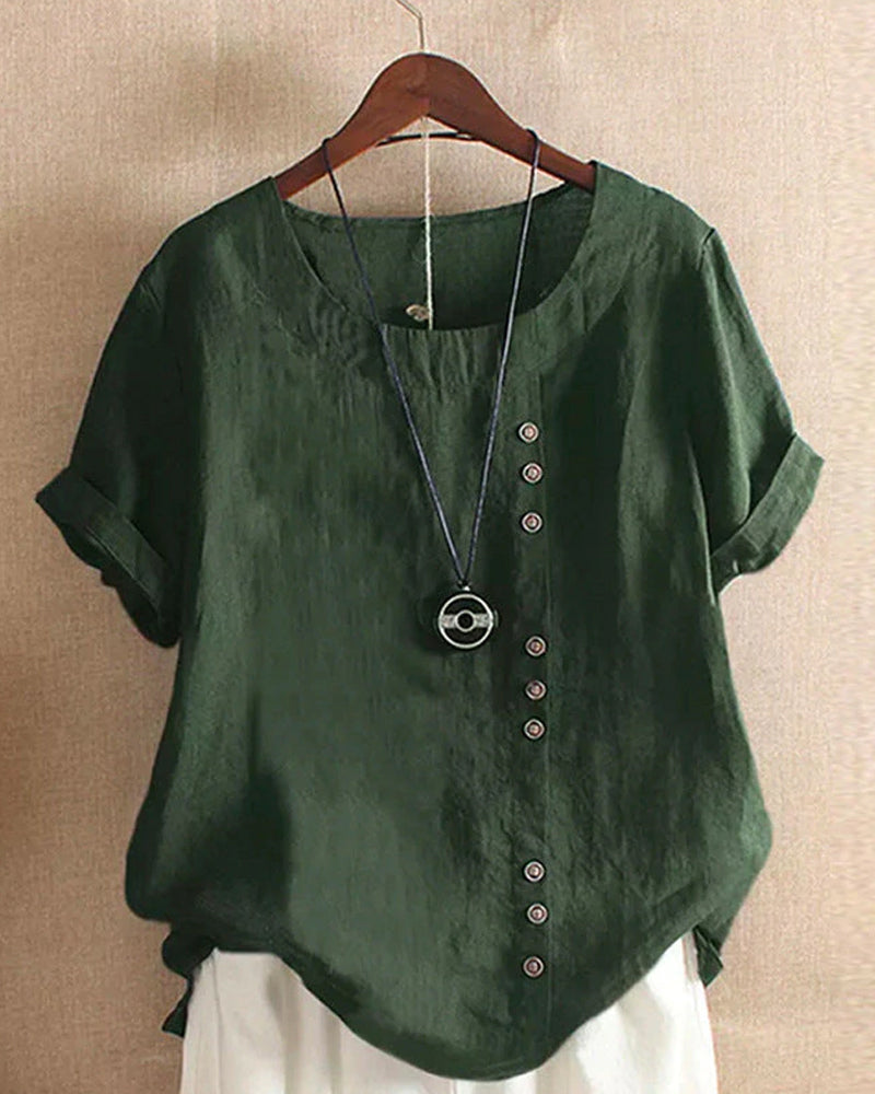 Elegante Kurzarm-Bluse für Damen mit Rundhalsausschnitt-5