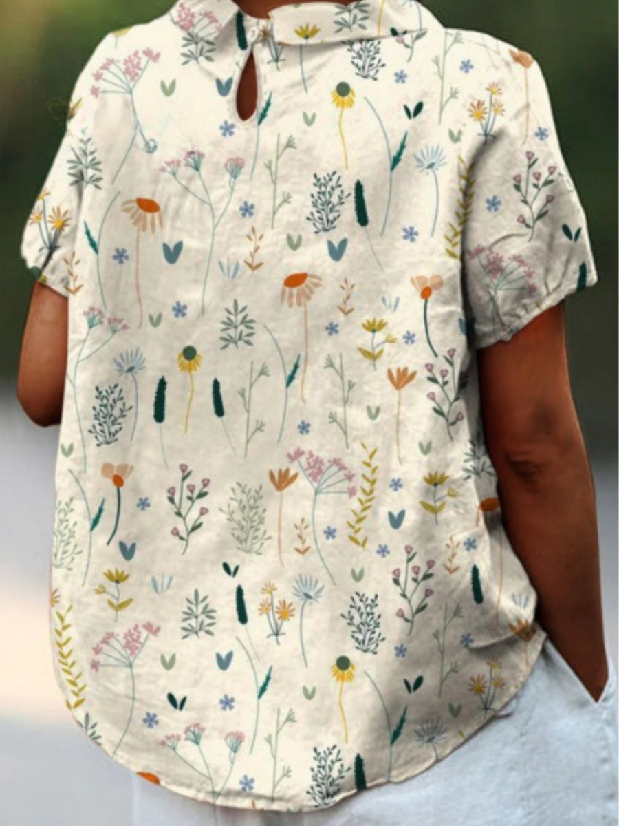 Elegante Bluse Damen mit Wildblumenprint – Sommerliche Blusen-3