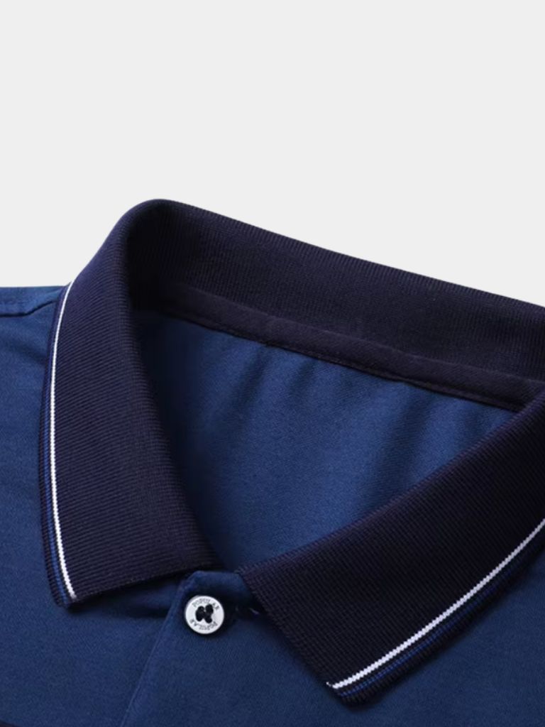 Langarm gestreiftes Polo-Shirt für stilbewusste Herren