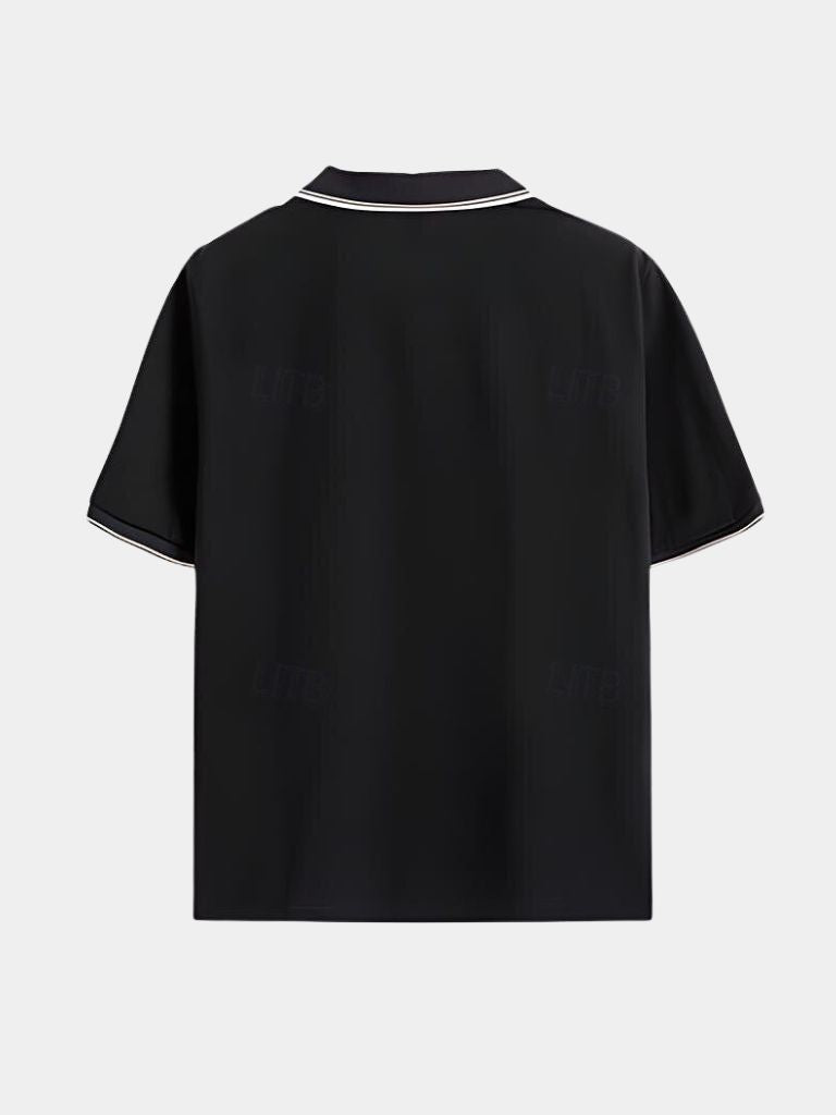 Zeitloses schwarzes V-Ausschnitt-Polo – Eleganz & Komfort