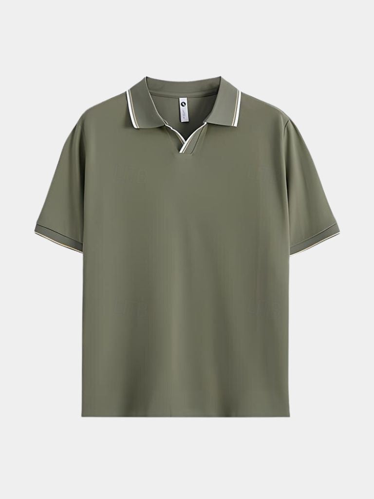 Zeitloses schwarzes V-Ausschnitt-Polo – Eleganz & Komfort