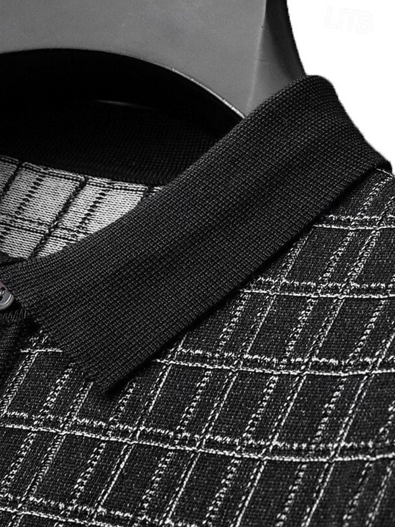Klassisches Noir Strick-Polo-Shirt – Eleganz für jeden Anlass