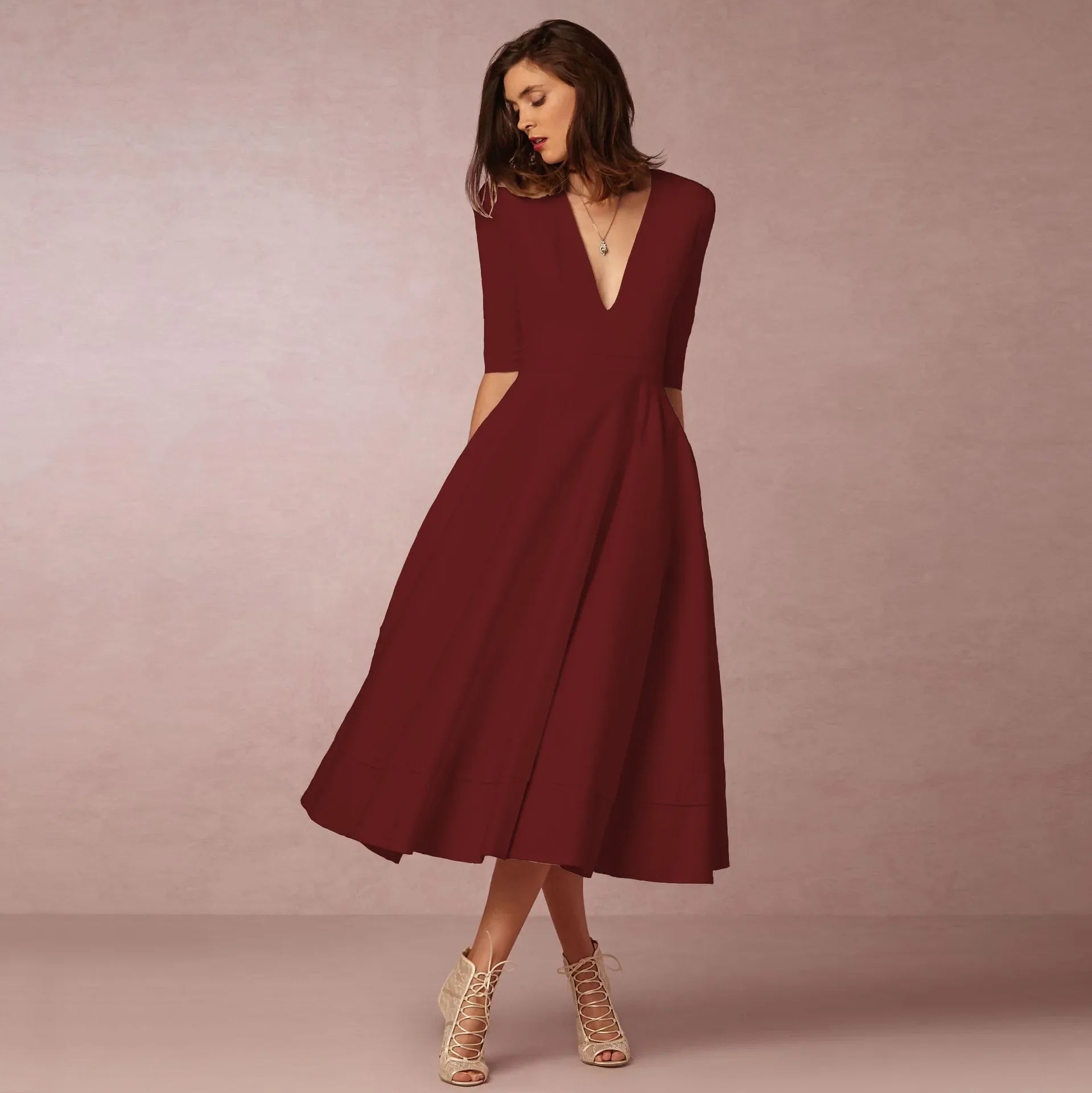 Variant image for Elegantes Festliches Damenkleid – Hochzeitsgast Kleid A-Linie-13