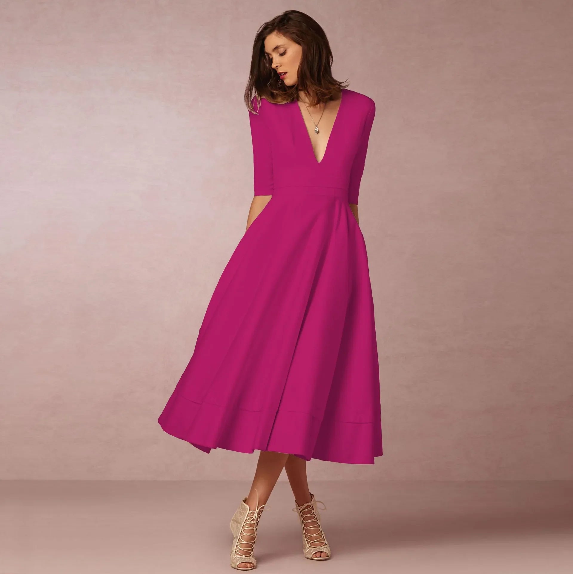Variant image for Elegantes Festliches Damenkleid – Hochzeitsgast Kleid A-Linie-19