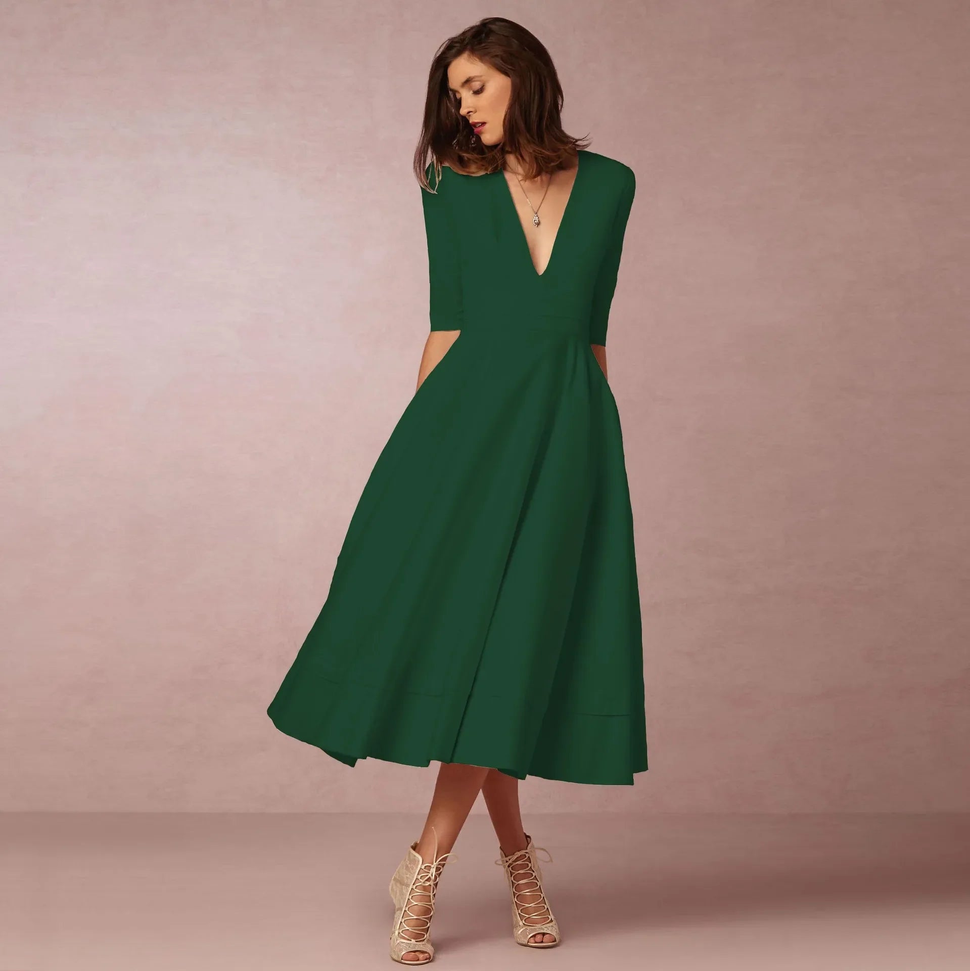 Variant image for Elegantes Festliches Damenkleid – Hochzeitsgast Kleid A-Linie-31