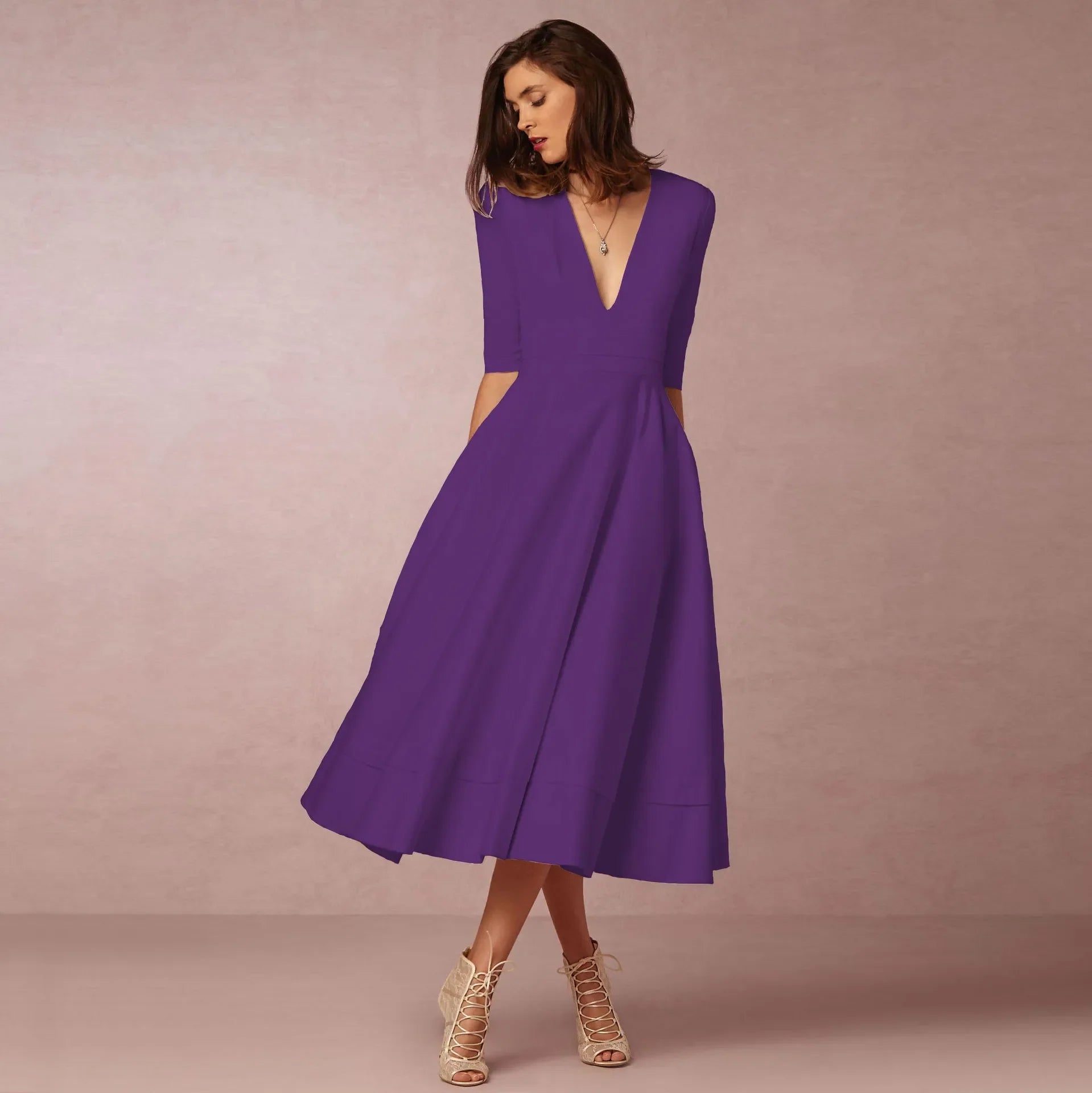 Variant image for Elegantes Festliches Damenkleid – Hochzeitsgast Kleid A-Linie-49