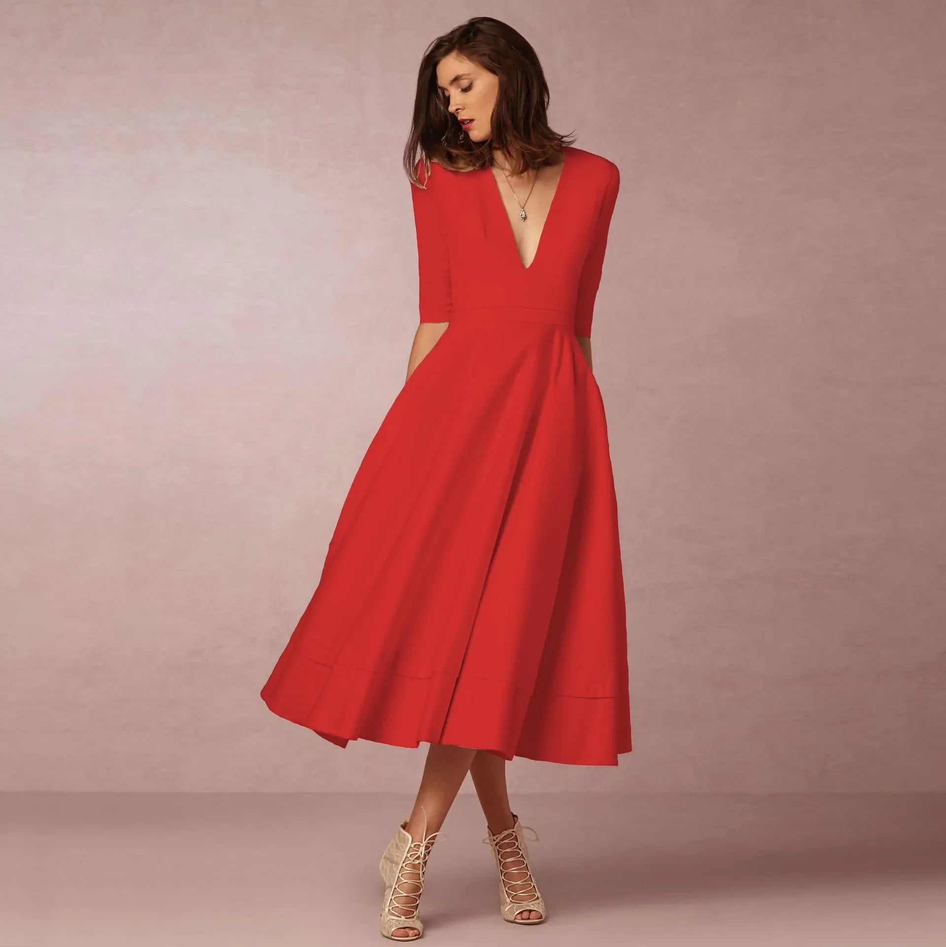 Variant image for Elegantes Festliches Damenkleid – Hochzeitsgast Kleid A-Linie-43