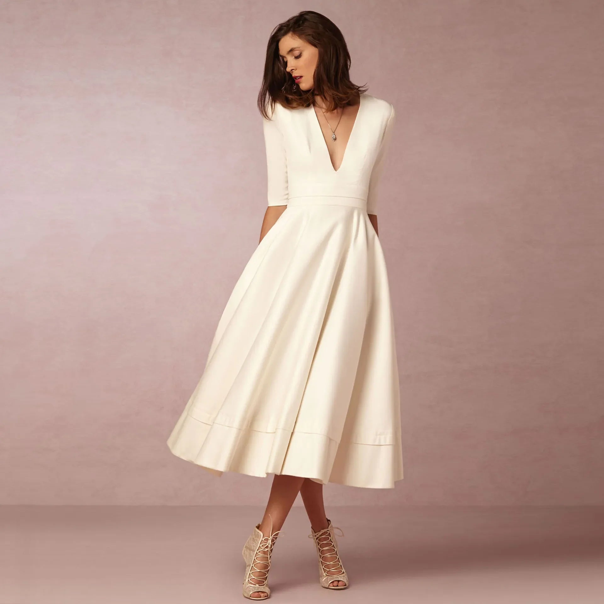 Variant image for Elegantes Festliches Damenkleid – Hochzeitsgast Kleid A-Linie-37