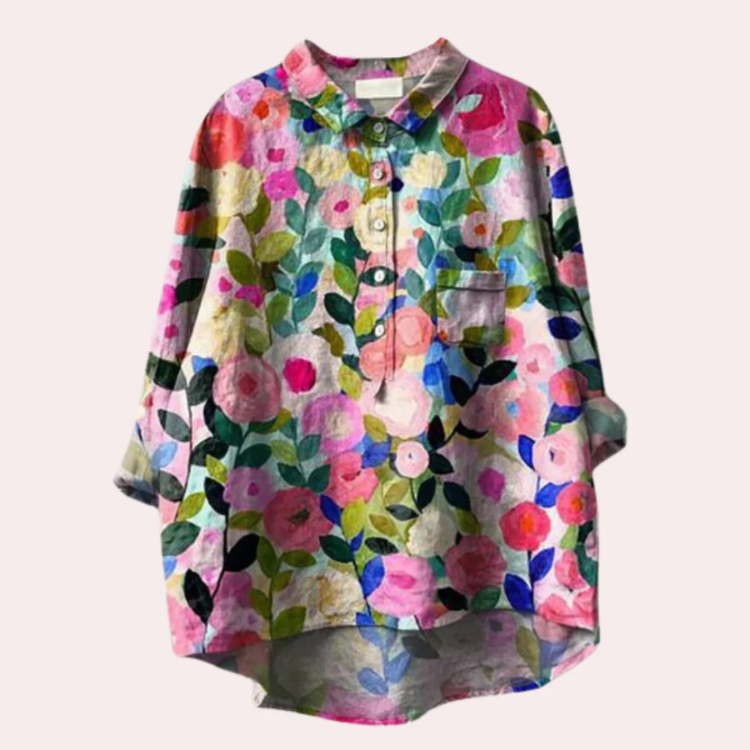 Elegante Bluse Damen mit Blumendruck – Sommerliche Leichtigkeit-3