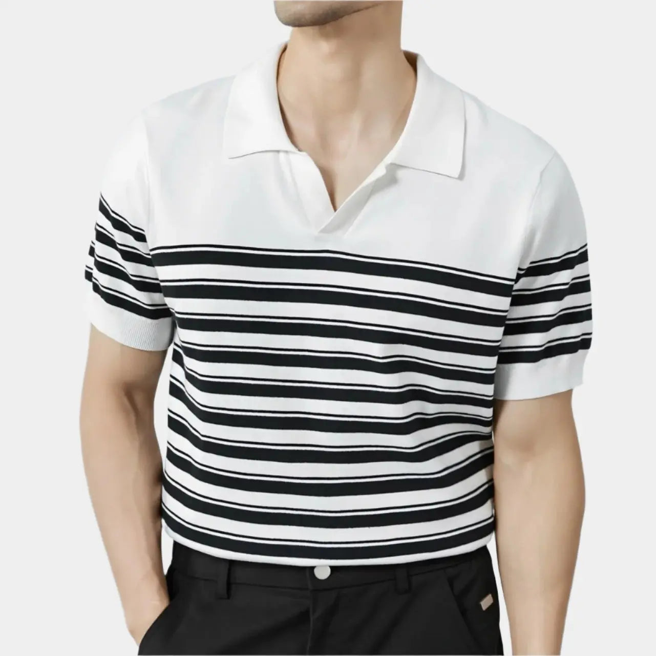 ZVNT polo Klassisches Streifen-Mesh-Polo für stilbewusste Herren