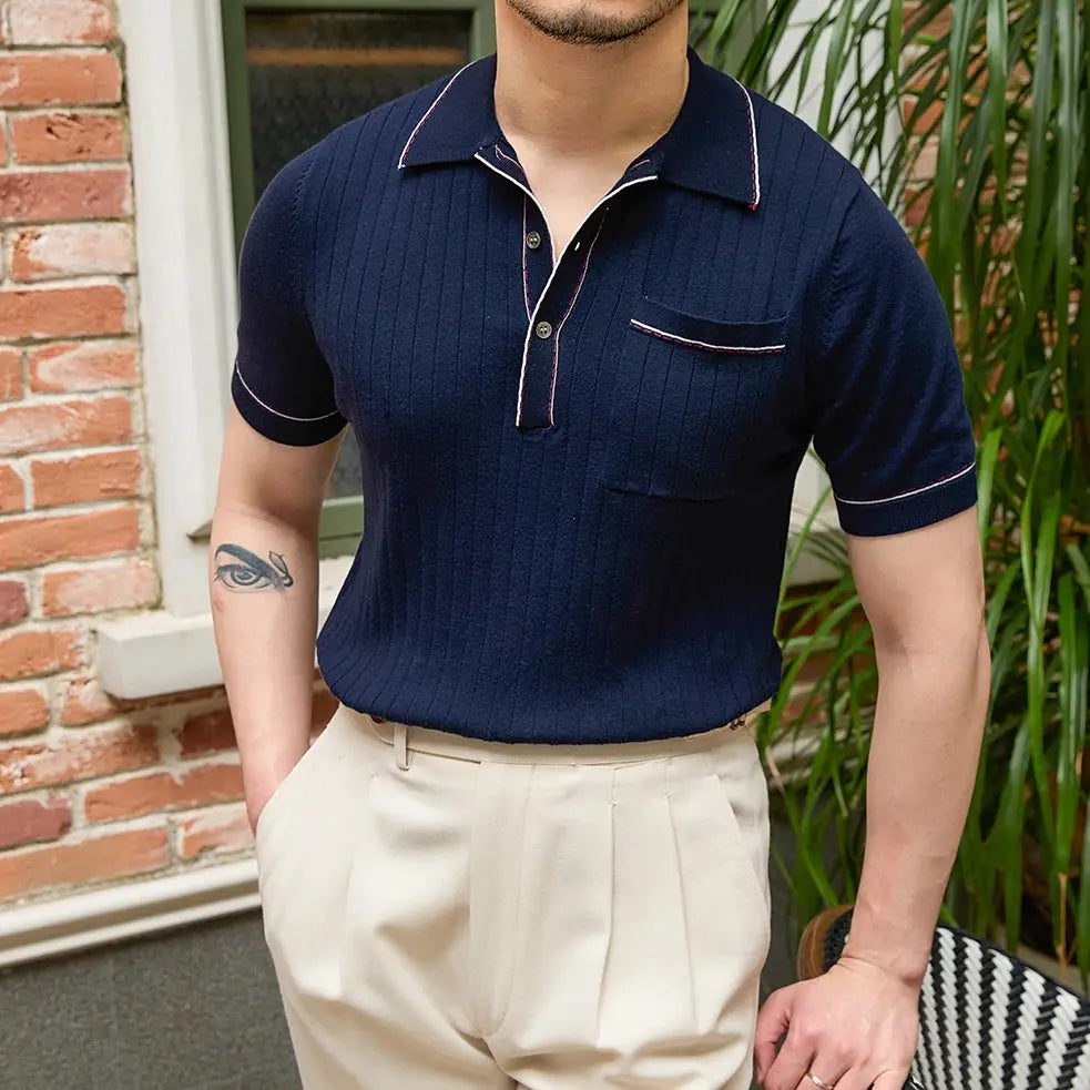 ZVNT polo Old Money Strick-Polo-Shirt – Eleganz für anspruchsvolle Herren