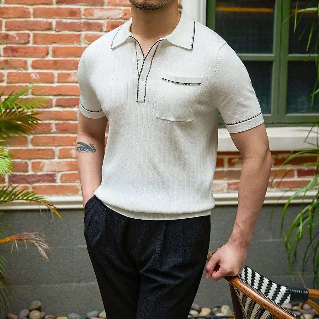 ZVNT polo Old Money Strick-Polo-Shirt – Eleganz für anspruchsvolle Herren