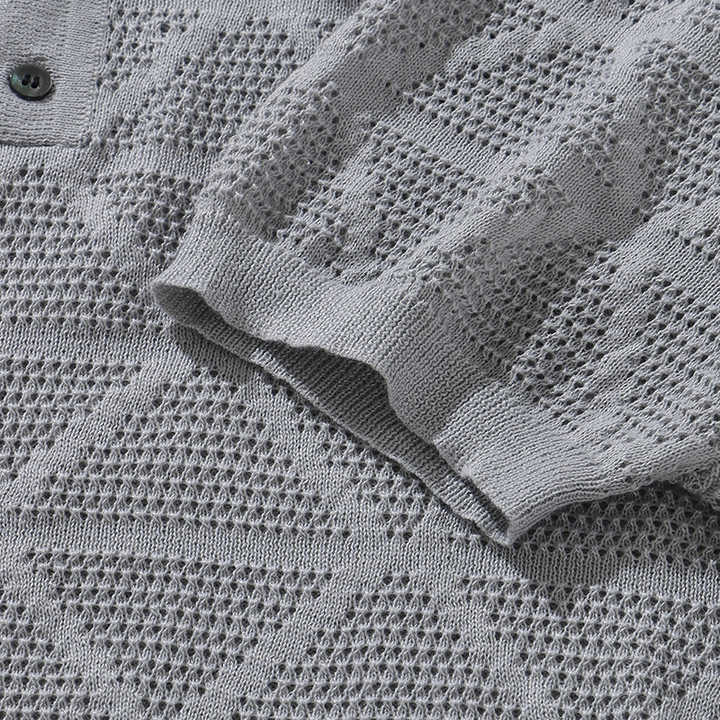 ZVNT polo Strukturiertes Strick-Polohemd für stilvolle Eleganz