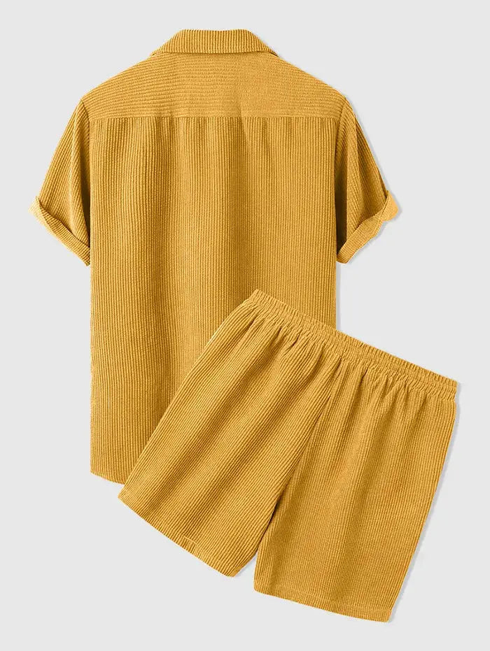 ZVNT set Minimalistisches Corduroy-Set: Shorts und Shirt für Stilbewusste