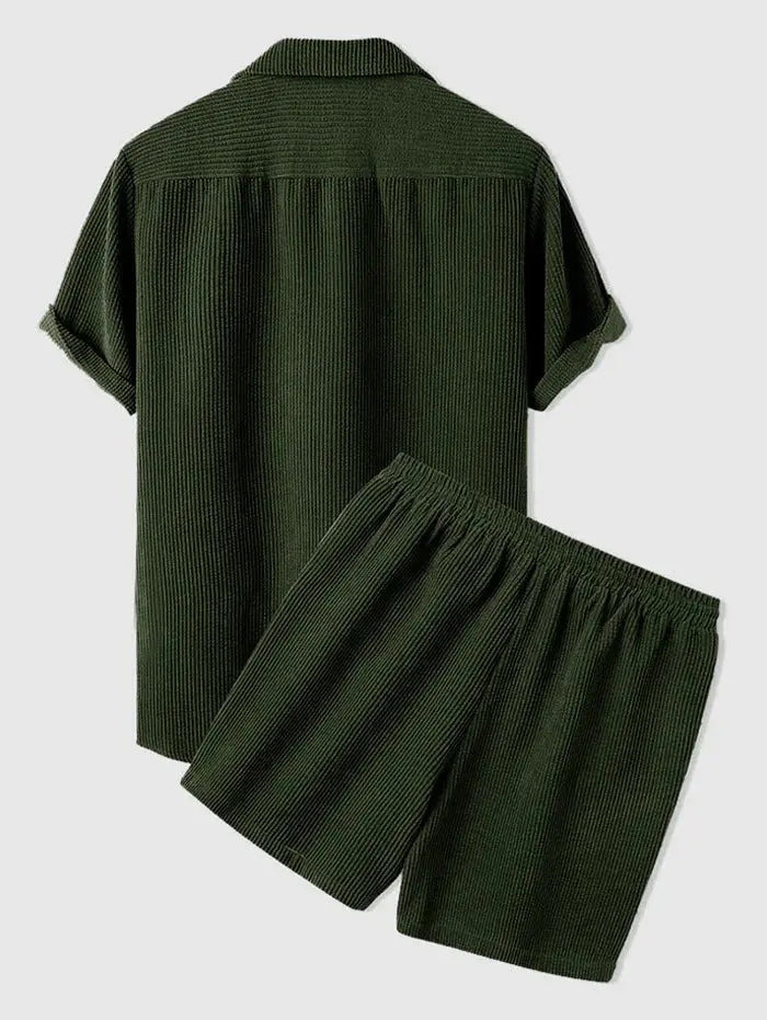 ZVNT set Minimalistisches Corduroy-Set: Shorts und Shirt für Stilbewusste