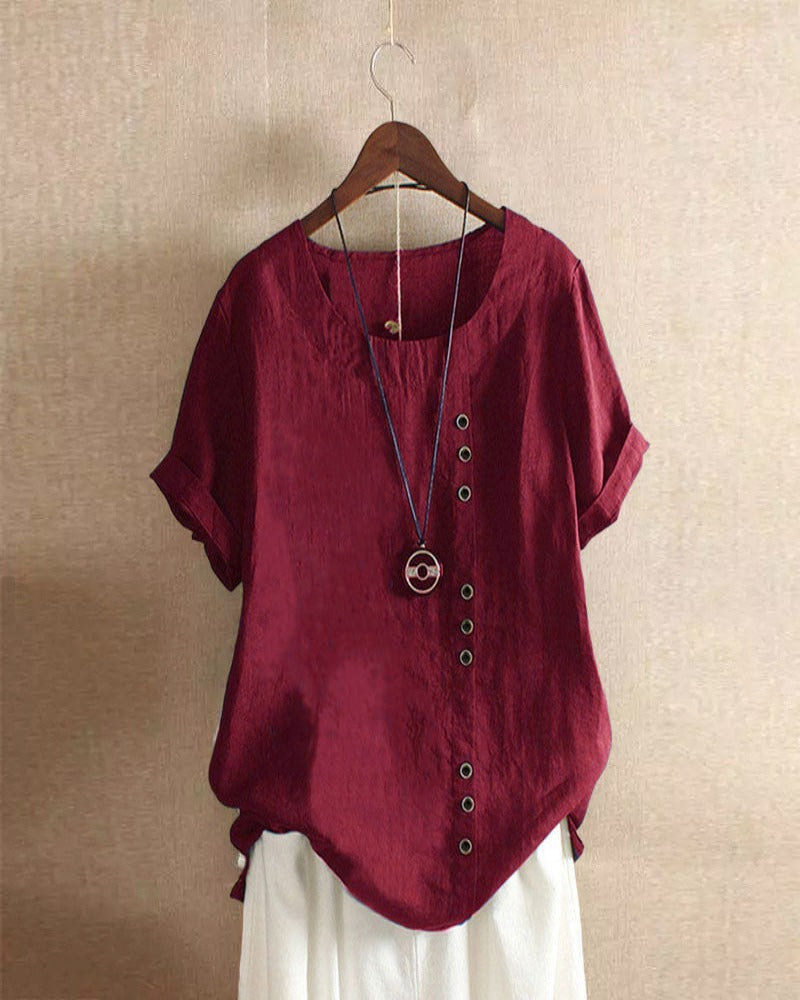 Variant image for Elegante Kurzarm-Bluse für Damen mit Rundhalsausschnitt-57