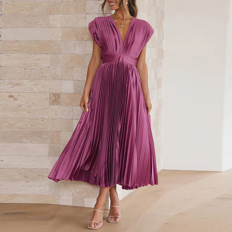 Elegantes Damen V-Ausschnitt Kleid für Abend- und Sommeranlässe-6