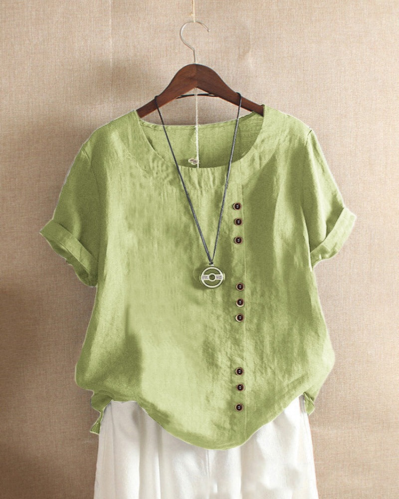 Variant image for Elegante Kurzarm-Bluse für Damen mit Rundhalsausschnitt-49