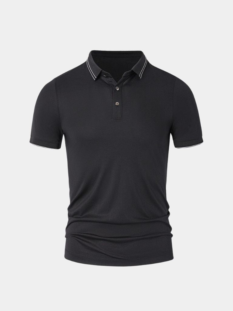 Obsidian Trim Polo – Elegante, Comfortabele Herenshirt voor Elke Gelegenheid