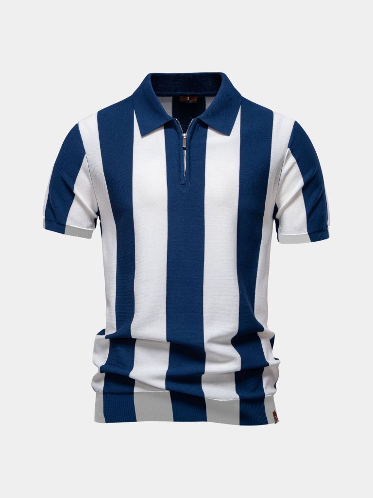 Navy Streifen Polo – Stilvolle Herrenmode für jeden Anlass