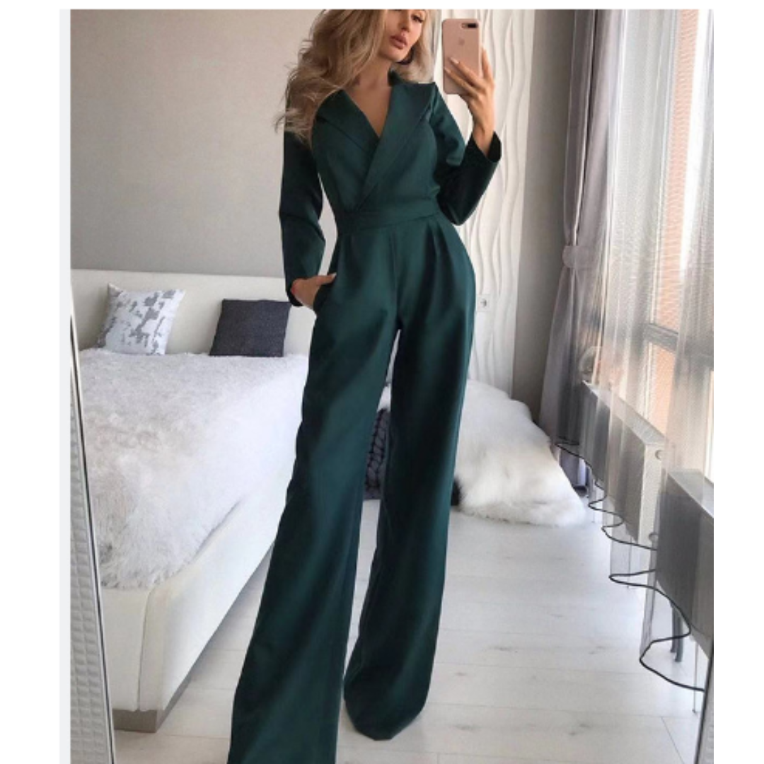 Damen Jumpsuit Elegant Hochzeitslook Mit Breiten Trägern-2