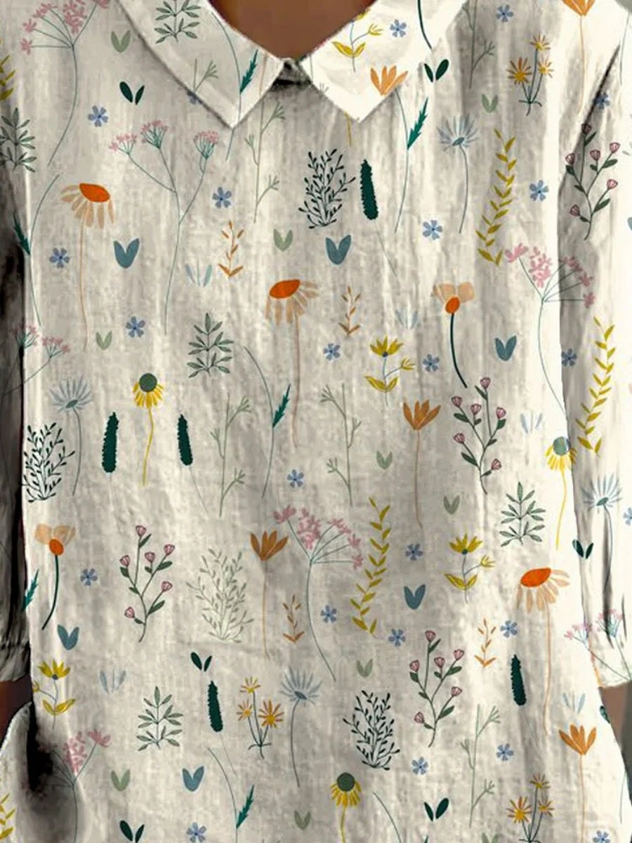 Elegante Bluse Damen mit Wildblumenprint – Sommerliche Blusen-2