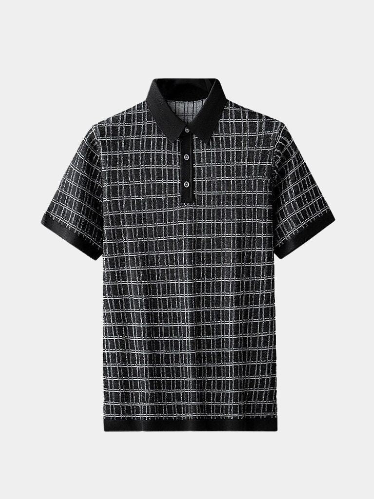 Klassisches Noir Strick-Polo-Shirt – Eleganz für jeden Anlass