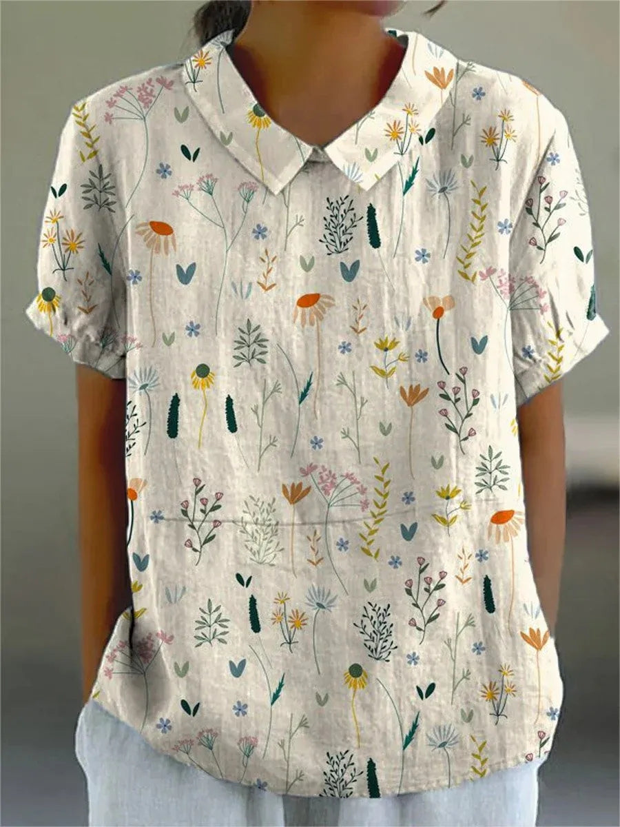 Elegante Bluse Damen mit Wildblumenprint – Sommerliche Blusen-1