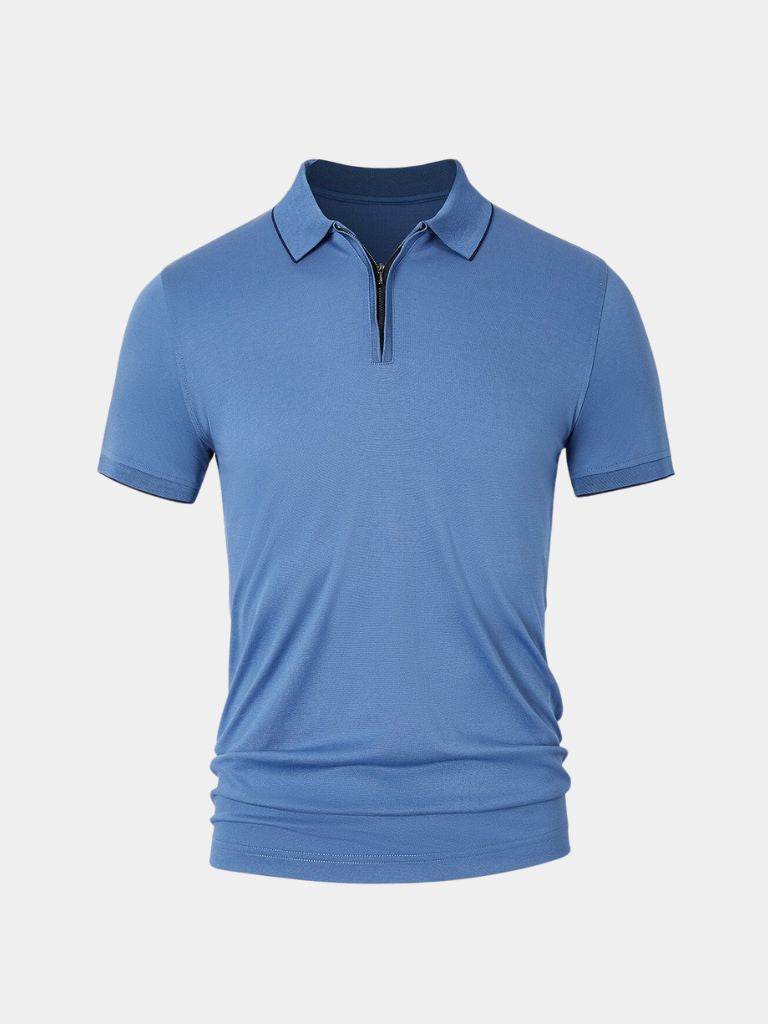 Regis Quarter Zip Polo – Stilvolle en Comfortabele Herenshirt