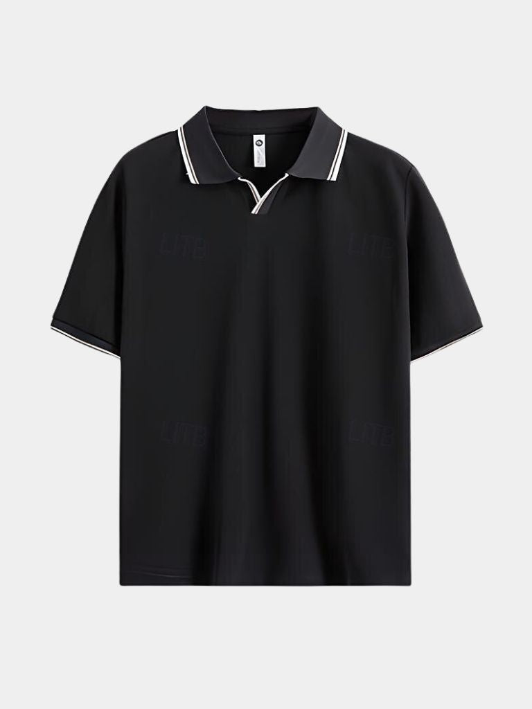 Zeitloses schwarzes V-Ausschnitt-Polo – Eleganz & Komfort