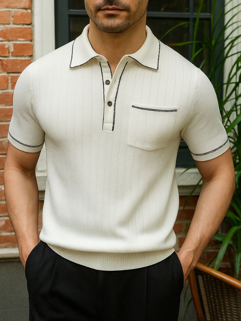 Old Money Strick-Polohemd – Eleganz und Stil für Kenner