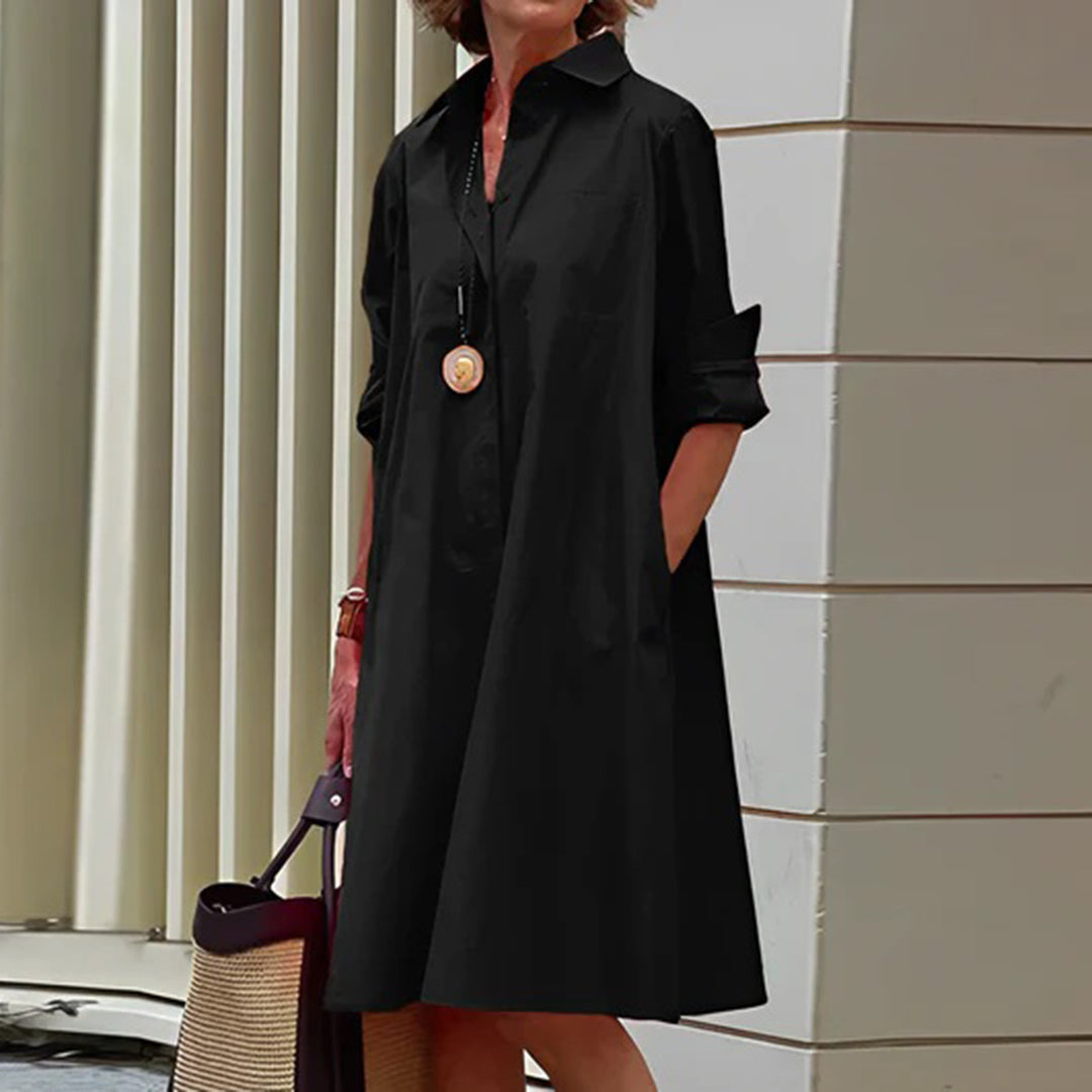 Damen Sommerkleid Rot mit Langen Ärmeln – Elegantes Festliches Kleid für Damen 1