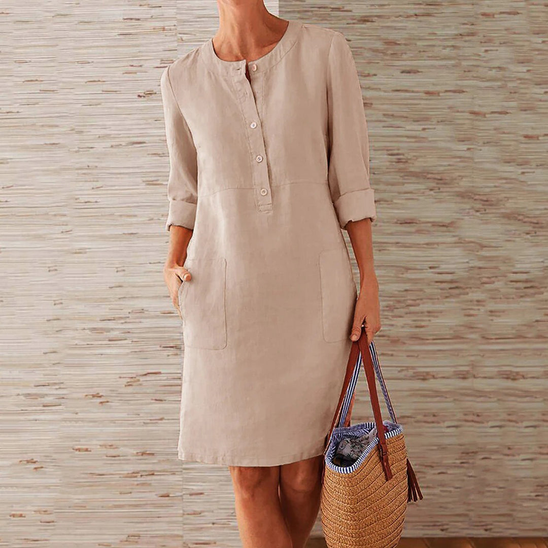Damen Kleid Blau Sommerkleid Elegant für Vielseitige Anlässe 1