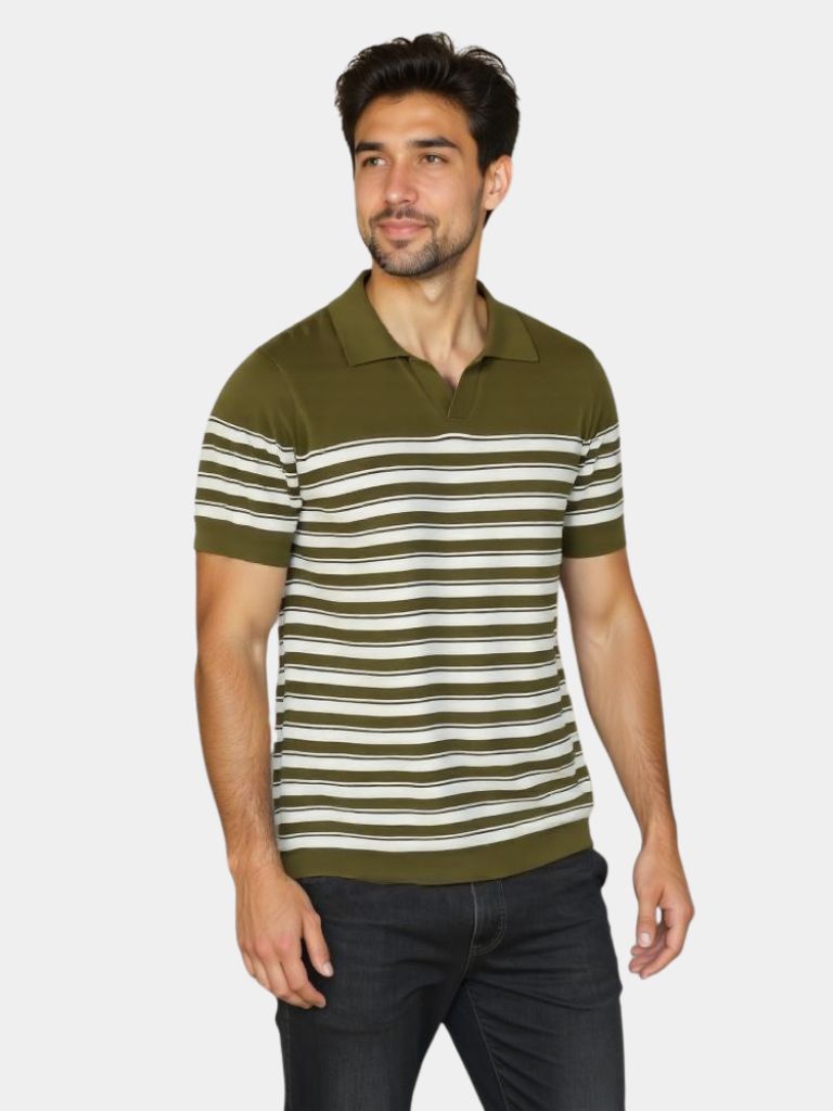 Klassisches Gestreiftes Mesh-Polo-Shirt für Herren – Stilvoll & Bequem