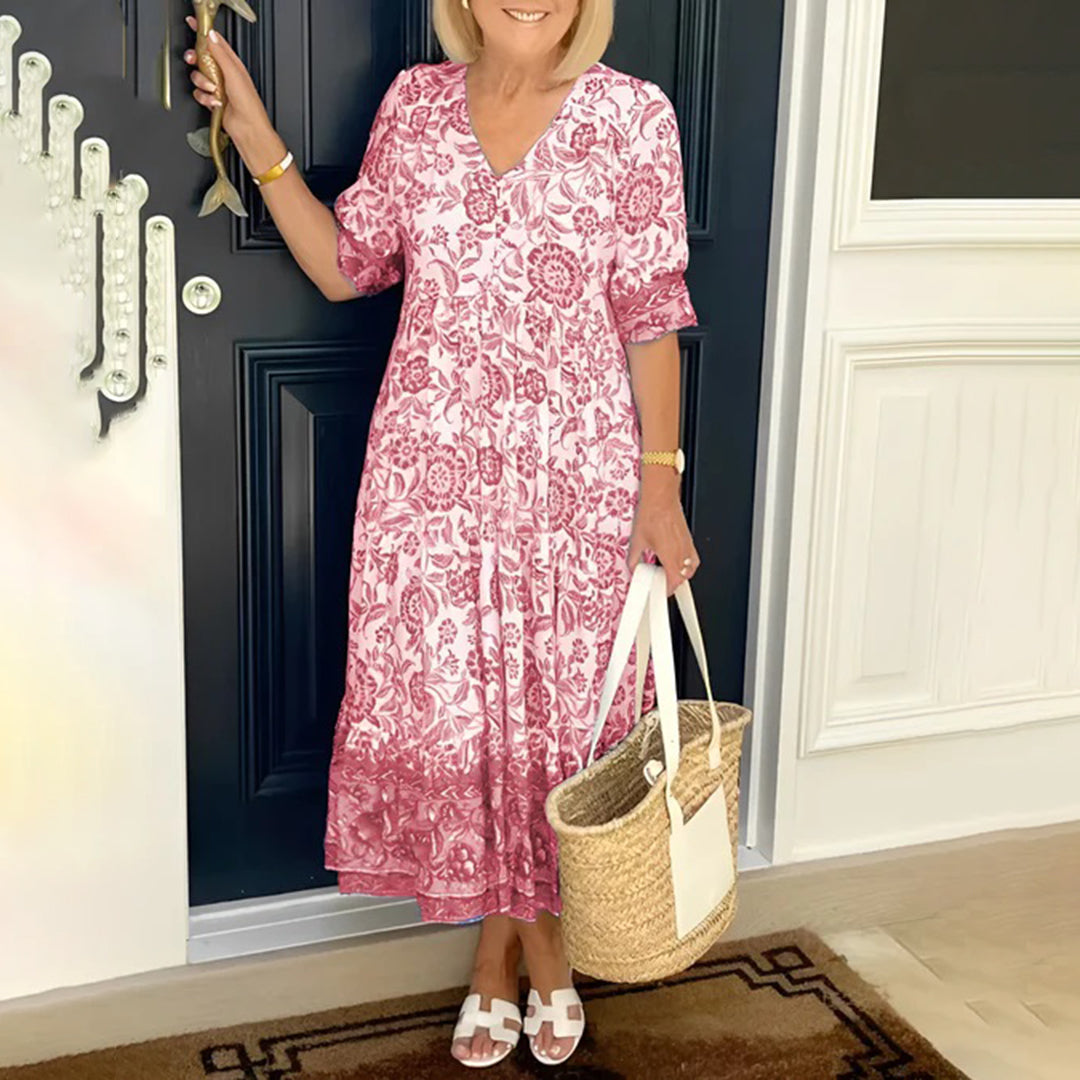Damen Sommerkleid V-Ausschnitt Grün - Elegante Kleider für warme Tage 2