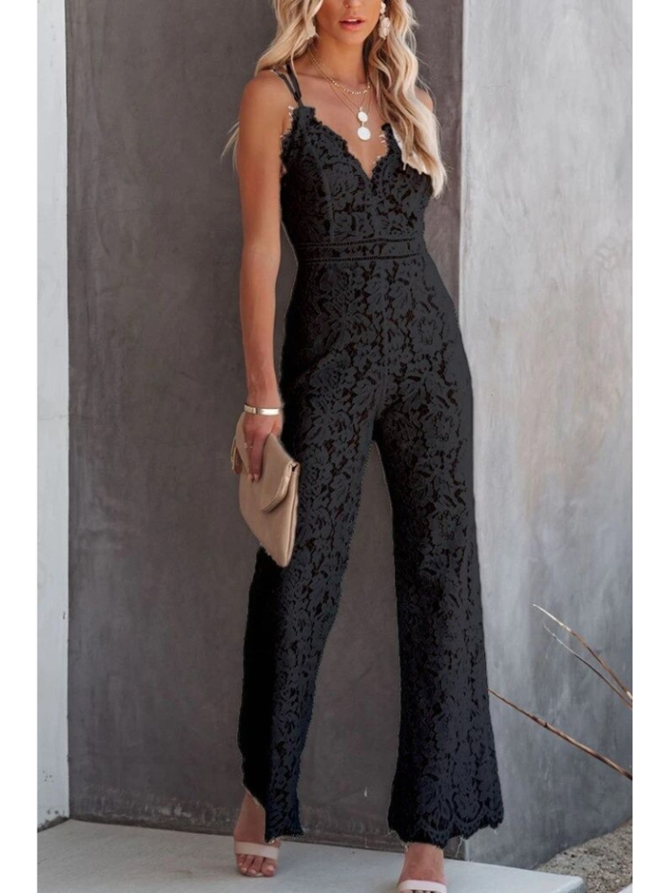 Eleganter Damen Jumpsuit für Hochzeit mit V-Ausschnitt-2