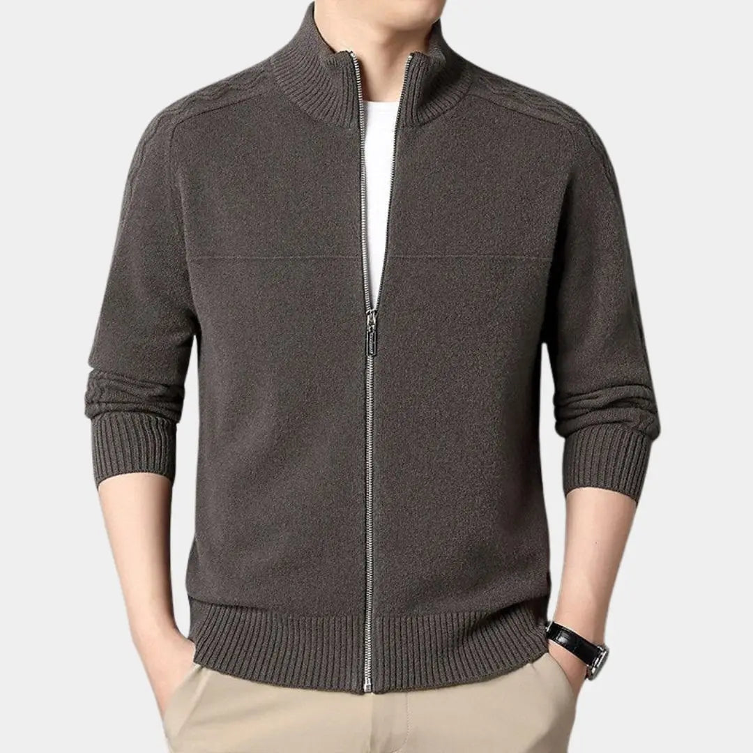 ZVNT Jacket Kaschmir Zip-Pullover mit Strick-Turtleneck – Luxuriöser Komfort