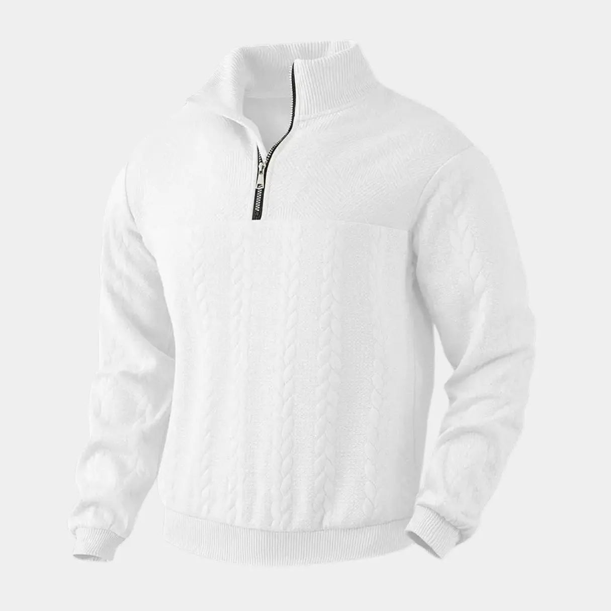 ZVNT Sweater Essentieller Henry Quarter Zip Pullover - Stilvoller Komfort