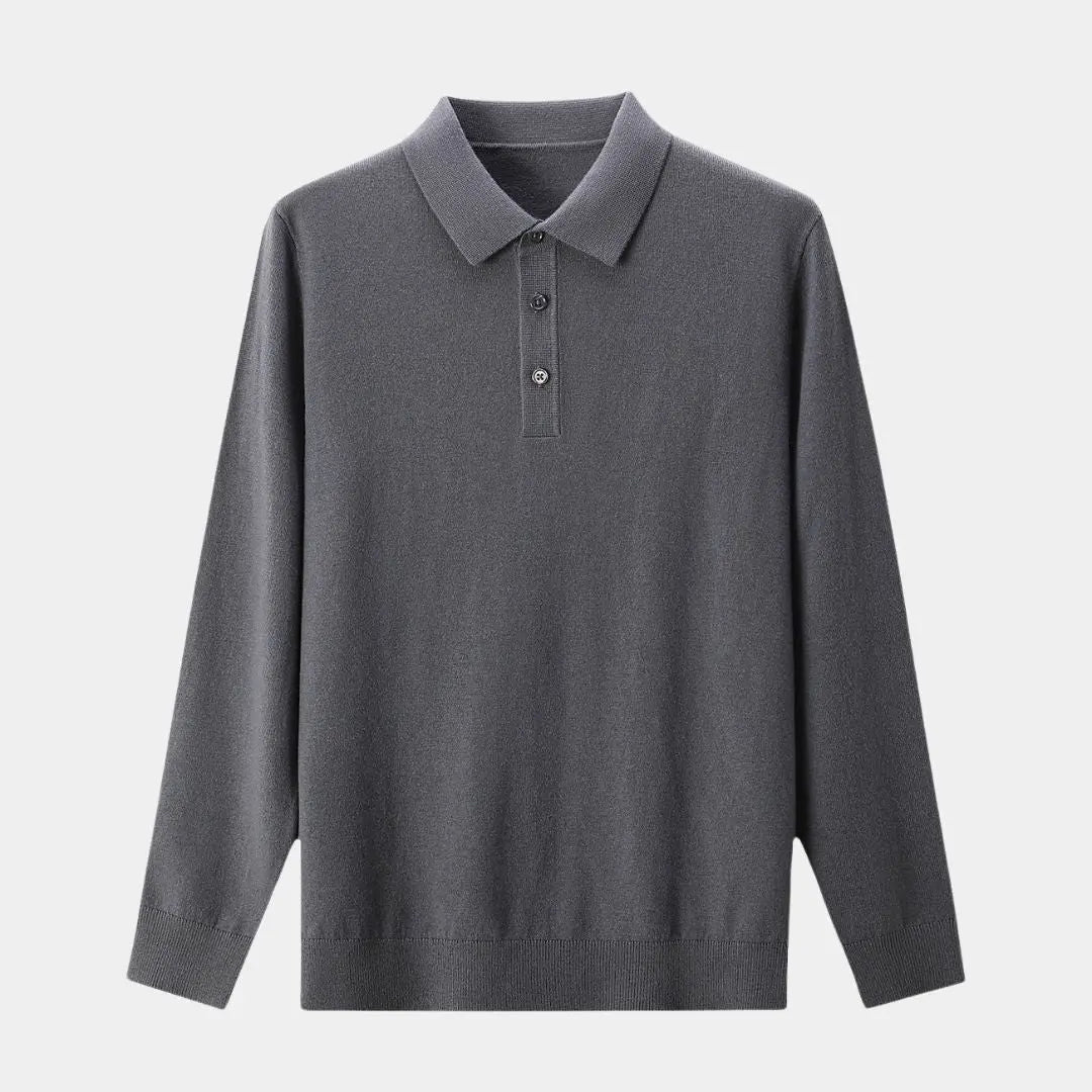 ZVNT polo Wollstrick Polo Pullover mit Knöpfen – Stilvoll & Bequem