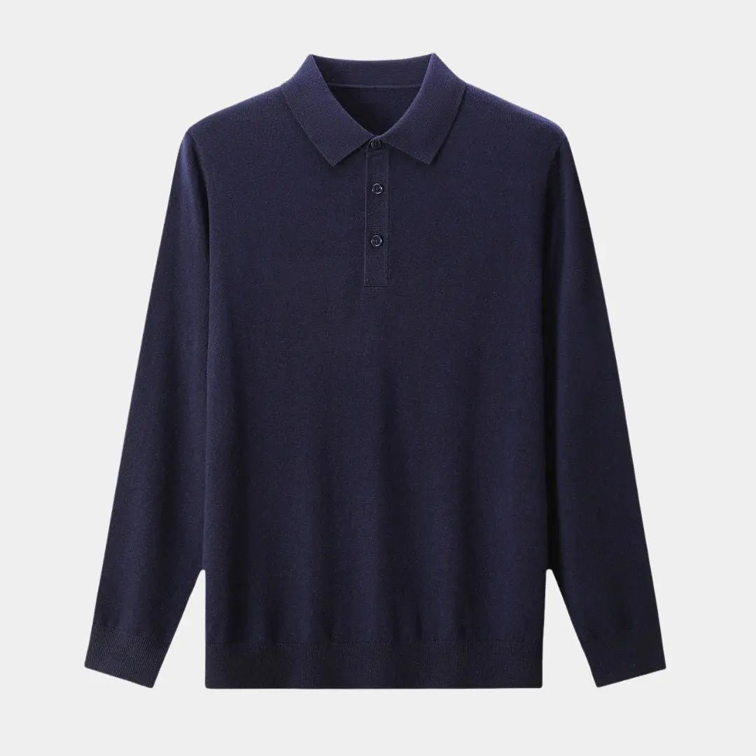 ZVNT polo Wollstrick Polo Pullover mit Knöpfen – Stilvoll & Bequem