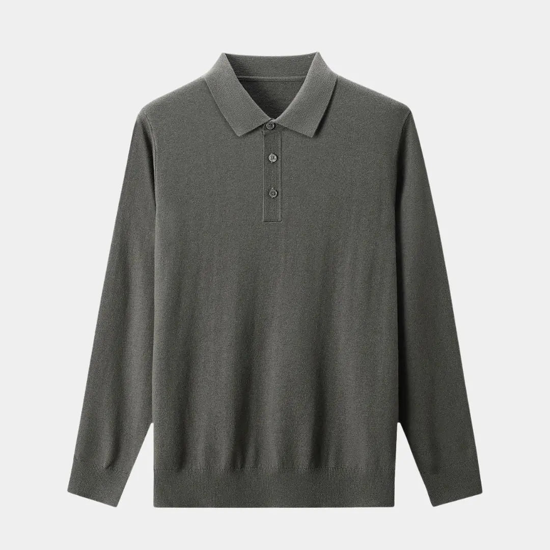 ZVNT polo Wollstrick Polo Pullover mit Knöpfen – Stilvoll & Bequem