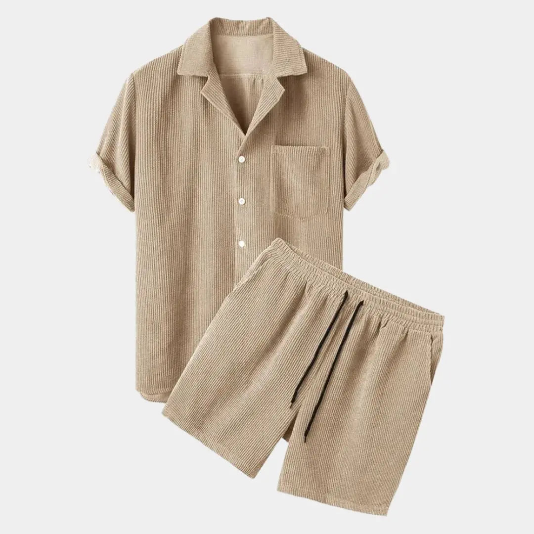 ZVNT set Minimalistisches Corduroy-Set: Shorts und Shirt für Stilbewusste