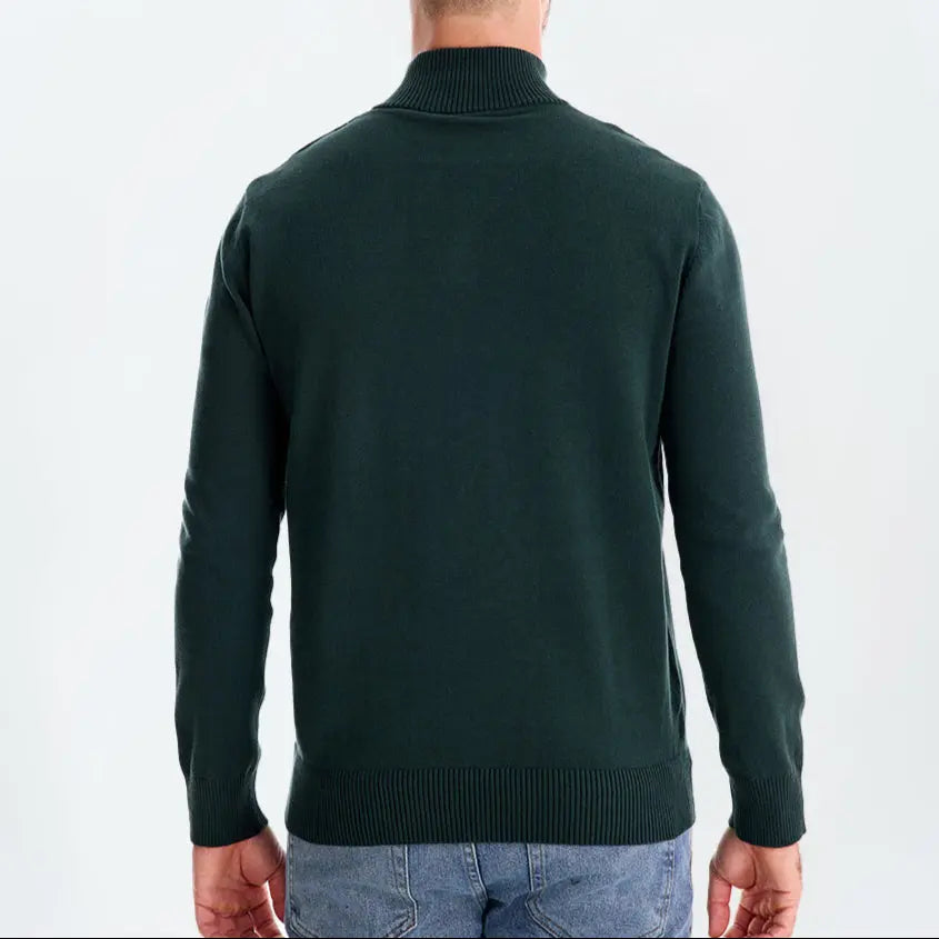 ZVNT sweater Gestreifter Strickpullover mit Viertelreißverschluss für Herren